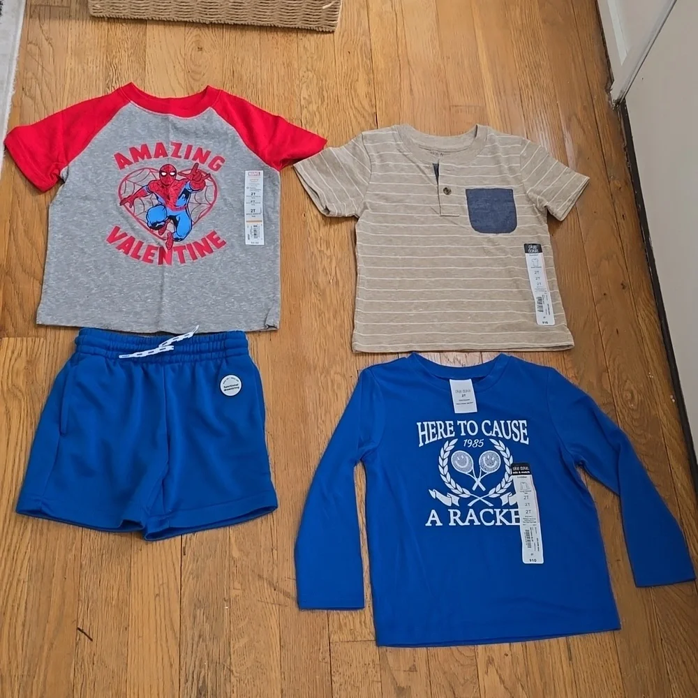 OKIE DOKIE AND MARVEL BRANDS TODDLER BOYS BUNDLE OF 4 ITEMS ALL SIZE 2T